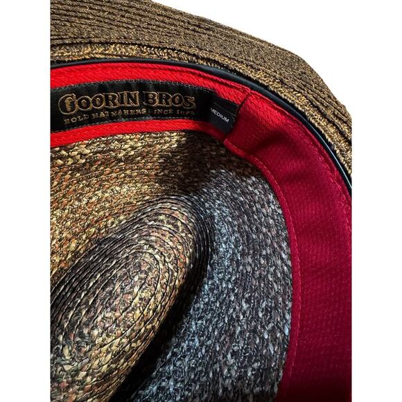 Goorin Bros Wide Brim Straw Hat Brown Ribbon with Tortoise Shell Buckle Medium main image 6